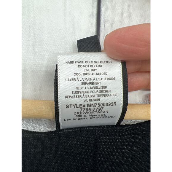 Bobeau XS Black Burnout White Fringe Tee Shirt T-Shirt Short Sleeve - Picture 9 of 9